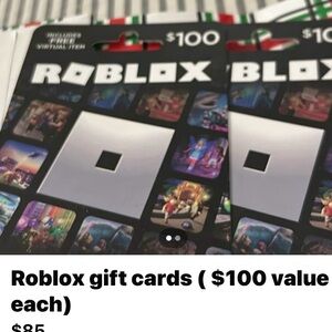Roblox Gift Cards - $100 Value Each